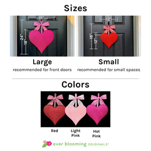Heart Door Wreath Sizes