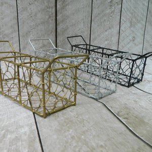 Red Ranunculus Vases with Chicken Wire Basket
