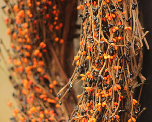 Black & Orange Pip Berry Wreath