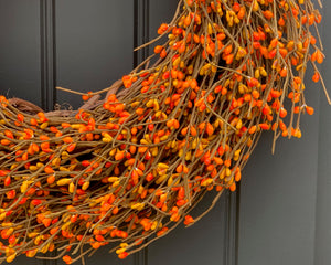 Shades of Orange Pip Berry Wreath
