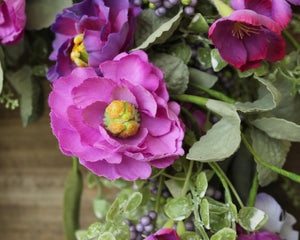 Purple Floral Eucalyptus Wreath