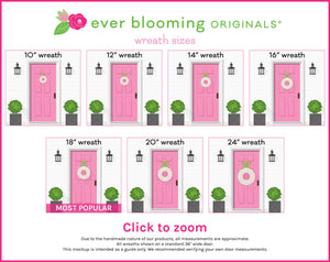 Pink Green Brown Berry Wreath with Bow