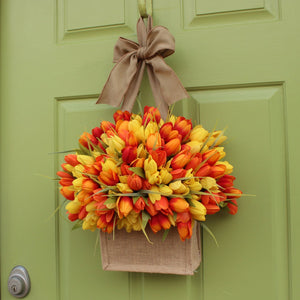 Burlap Tulip Door Hanger