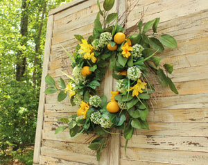 Lemon Floral Summer Door Wreath