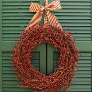Red Pip Berry Wreath with Bow
